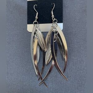 Silver Leaf Dangle Earrings